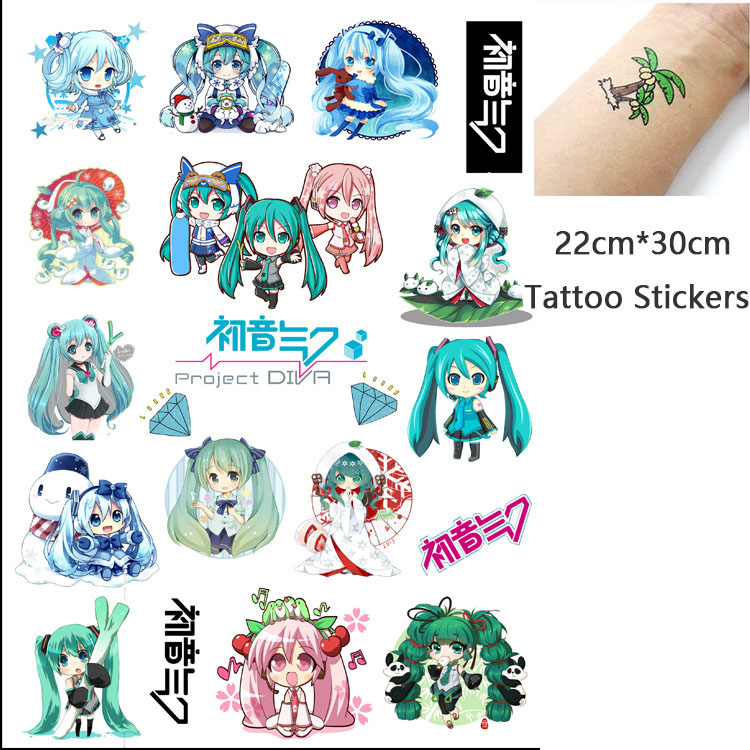 Hatsune Miku anime waterproof tattoo stickers. 