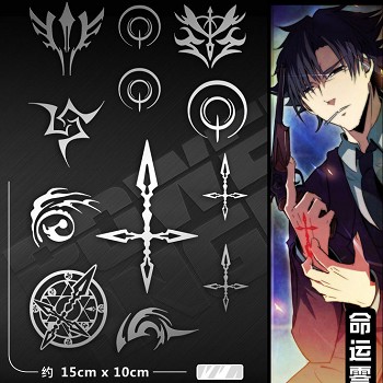 Fate anime metal mobile phone stickers a set