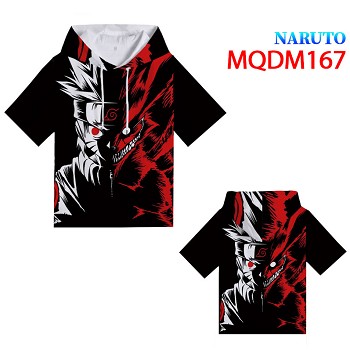 Naruto anime short sleeve hoodie t-shirt cloth