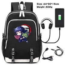 Demon Slayer anime USB charging laptop backpack school bag