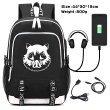 Demon Slayer anime USB charging laptop backpack sc...