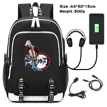 Demon Slayer anime USB charging laptop backpack school bag