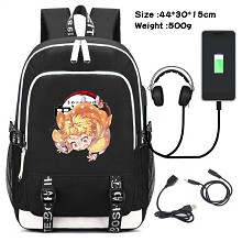 Demon Slayer anime USB charging laptop backpack sc...