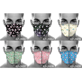 Unicorn anime trendy mask printed wash mask