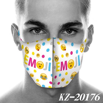 QQ face anime trendy mask printed wash mask
