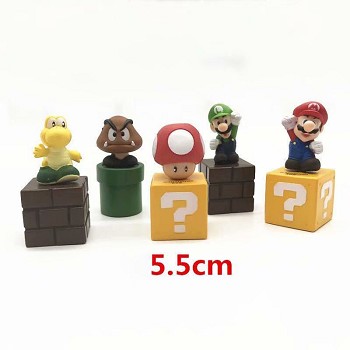 Super Mario anime figures set(5pcs a set)