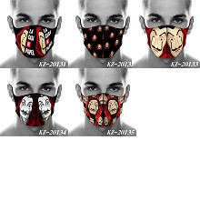 La casa de papel trendy mask printed wash mask