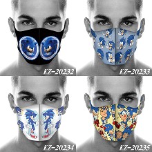 Sonic the Hedgehog anime trendy mask printed wash mask