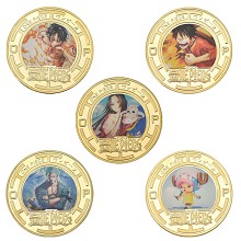 One Piece Commemorative Coin Collect Badge Lucky C...