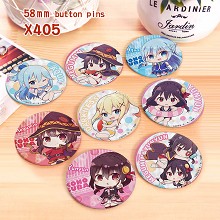 Kono Subarashii Sekai ni Shukufuku wo anime brooches pins set(8pcs a set)