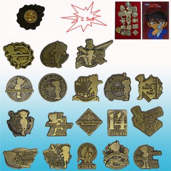 Detective conan 18th brooches pins(18pcs a set)