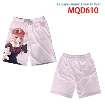 Kaguya sama anime beach pants shorts middle pants