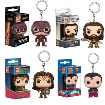 Funko-POP Wonder Woman/The Flash/Super man figure doll key chain