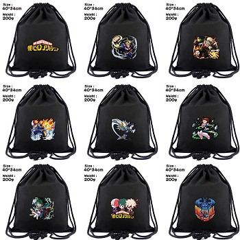 My Hero Academia anime drawstring backpack bag