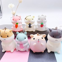 Cute Hamster anime figure doll key chains