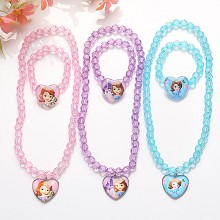 Frozen anime bracelet+necklace a set