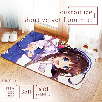 The Ryuo's Work is Never Done anime customize short velvet floor mat