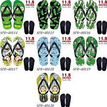 Rick and Morty anime flip flops shoes slippers a pair