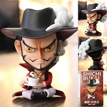 One piece Dracule Mihawk drink coffee tea anime figure