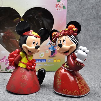 Mickey Mouse Minnie Mouse anime figures set(2pcs a set)