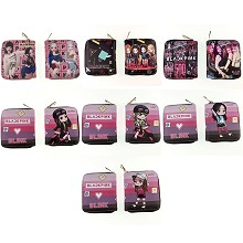 Black pink star wallet