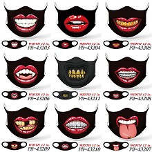 The mouth anime trendy mask printed wash mask