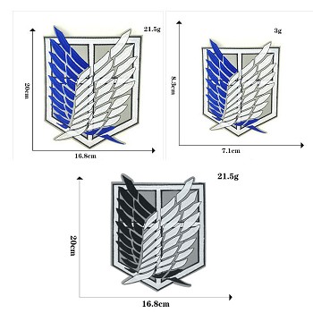 Attack on Titan anime cloth patches