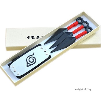 Naruto anime cosplay headband+3kunais a set