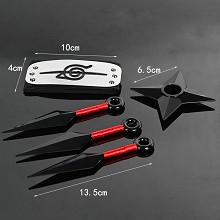 Naruto anime cosplay headband+3kunais+shuriken a s...