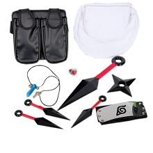 Naruto anime cosplay weapon bags+headband+4kunais+...