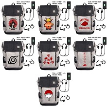 Naruto anime USB charging laptop backpack school b...