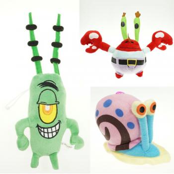 7inches Spongebob Gary Plankton Mr.Crab anime plush doll