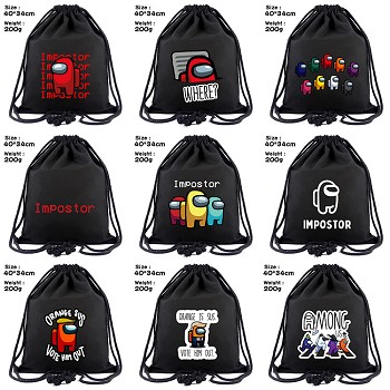 Among Us game drawstring backpack bag