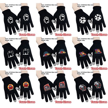 Among Us game touch gloves a pair