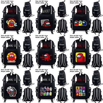 AMONG US anime USB charging laptop backpack school bag