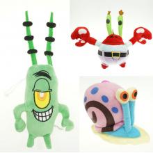 7inches Spongebob Gary Plankton Mr.Crab anime plush doll