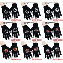 Among Us game touch gloves a pair