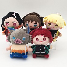 4inches Demon Slayer anime plush dolls set(5pcs a set)