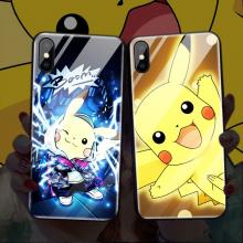 Pikachu anime call light led flash for iphone cases tempered glass cover skin