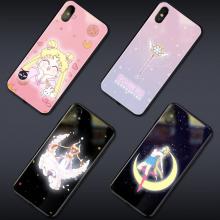 Sailor Moon anime call light led flash for iphone cases tempered glass cover skin