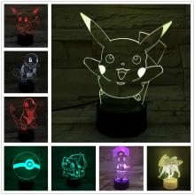 Pokemon anime 3D 7 Color Lamp Touch Lampe Nightlig...