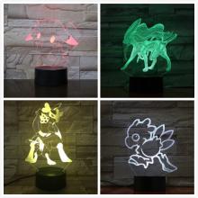 Pokemon anime 3D 7 Color Lamp Touch Lampe Nightlig...