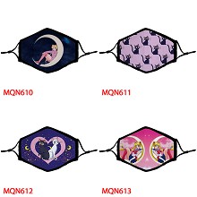 Sailor Moon anime trendy filter mask printed wash ...