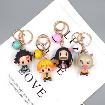 Demon Slayer anime figure doll key chains set(4pcs a set)