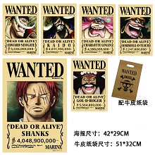 One piece wanted anime posters set(6pcs a set)