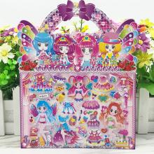 Princess Cartoon Cute Changing Clothes Girls DIY Dress Up Scrapbooking Bubble Stickers(send random 10sheets)