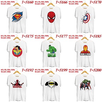 Iron Man spider man Batman Hulk movie cotton short sleeve t-shirt