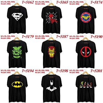 Deadpool Iron Man spider man Hulk movie cotton short sleeve t-shirt