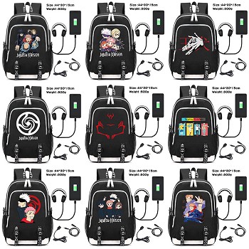 Jujutsu Kaisen anime USB charging laptop backpack school bag