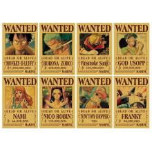 One piece anime wanted posters set(8pcs a set)